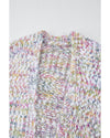 Yellow Multicolor Confetti Open Front Knit Cardigan - S