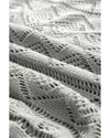 Gray Hollow Out Buttons Front Long Cardigan - M