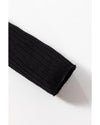 Black Ribbed Knit Collared Slim Fit Sweater Cardigan - M