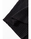 Black Ribbed Knit Collared Slim Fit Sweater Cardigan - M