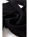 Black Ribbed Knit Collared Slim Fit Sweater Cardigan - M