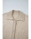 Jet Stream Collared Drop Shoulder Button Up Cardigan with Pocket - L
