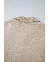 Jet Stream Collared Drop Shoulder Button Up Cardigan with Pocket - XL