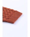 Brown Open Front Woven Texture Knitted Cardigan with Pockets - S