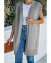 Gray Basic Vest Cardigan Sweater - L