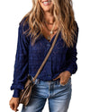 Blue Lightweight Buttoned Front Crochet Cardigan - XL