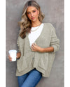 Gray Buttons Front Pocketed Sweater Cardigan - L