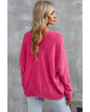 Rose Buttons Front Pocketed Sweater Cardigan - 2XL