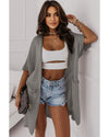 Gray Dolman Half Sleeve Pocketed Long Cardigan - L