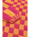 Azura Exchange Multicolor Open Front Mixed Checkered Pattern Knit Cardigan - L