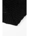 Black Casual Hollowed Knit Dolman Sleeve Cardigan - XL
