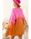 Multicolor Pompom Color Block Open Front Cardigan - XL