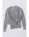 Gray Black/Pink/Gray/Khaki/Apricot  Wrap V Neck Waffle Sweater - 2XL