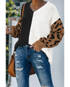 Azura Exchange Leopard Print Contrast Color V Neck Sweater - S