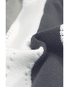 Gray Striped Colorblock V Neck Knitted Sweater - XS