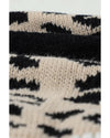 Slouchy Drop-shoulder Leopard Striped Colorblock Sweater - XL