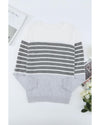Gray Striped Colorblock Sweater - 2XL