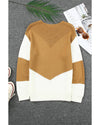Two-Tone Chevron Pullover Sweater - S