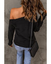 Azura Exchange Black Striped Long Sleeve Knit Sweater - L