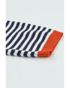 Contrast Trimmed Striped Drop Shoulder Sweater - XL