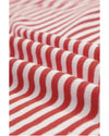 Fiery Red Contrast Trimmed Striped Drop Shoulder Sweater - 2XL