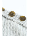 Gray Buttoned Drop Shoulder Oversized Sweater - S