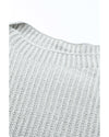 Gray Buttoned Drop Shoulder Oversized Sweater - XL