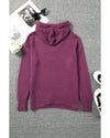 V Neck Ribbed Drop Shoulder Hooded Sweater - XL