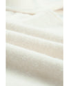 Beige Frill Trim Buttoned Knit Pullover Sweater - M