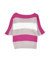 Azura Exchange Half Sleeve Contrast Stripe Knit Sweater - M