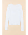 White Cable Crossed V Neck Sweater - M