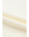 Azura Exchange Beige Ribbed Long Sleeve Surplice Crop Sweater - XL