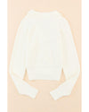 Azura Exchange Beige Ribbed Long Sleeve Surplice Crop Sweater - XL