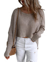 Gray Slouchy Dolman Sleeve High Low Sweater - L
