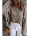 Gray Slouchy Dolman Sleeve High Low Sweater - L