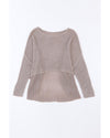 Gray Slouchy Dolman Sleeve High Low Sweater - L