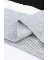 Azura Exchange Brown Color Block Striped Ribbed Knit Sweater - XL