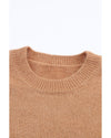 Azura Exchange Brown Color Block Striped Ribbed Knit Sweater - XL