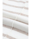 Cowl Neck Striped Print Drop Shoulder Sweater - L