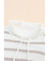 Cowl Neck Striped Print Drop Shoulder Sweater - XL
