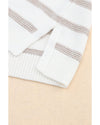 Cowl Neck Striped Print Drop Shoulder Sweater - XL