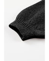 Black Eyelet Pattern Detail V Neck Drop Shoulder Sweater - 2XL