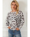 Leopard Long Sleeve Crewneck Sweater - L