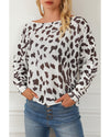 Leopard Long Sleeve Crewneck Sweater - L