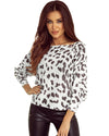 Leopard Long Sleeve Crewneck Sweater - L