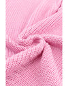 Pink Ribbed Knit V Neck Sweater - M