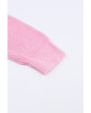 Pink Ribbed Knit V Neck Sweater - M