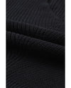 Black Ribbed Knit V Neck Sweater - XL