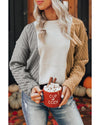 Multicolor Colorblock Textured Drop Shoulder Sweater - L