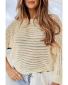 Apricot Open Knit Bracelet Sleeve Sweater - M